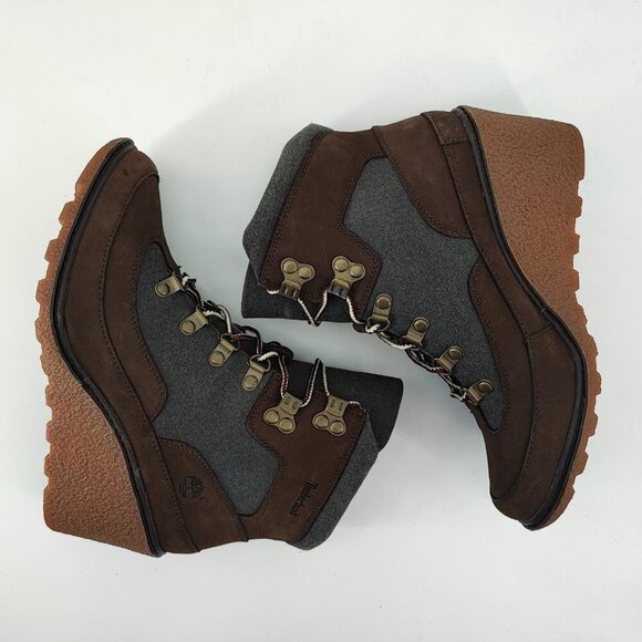 Timberland Women's Amston Brown Hiker Wedge Booties Size 8 US - Picture 5 of 8